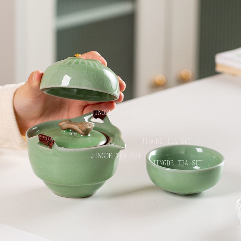 Celadon Crackle Glaze Travel T - Celadon Ceramic Cup recension och pris