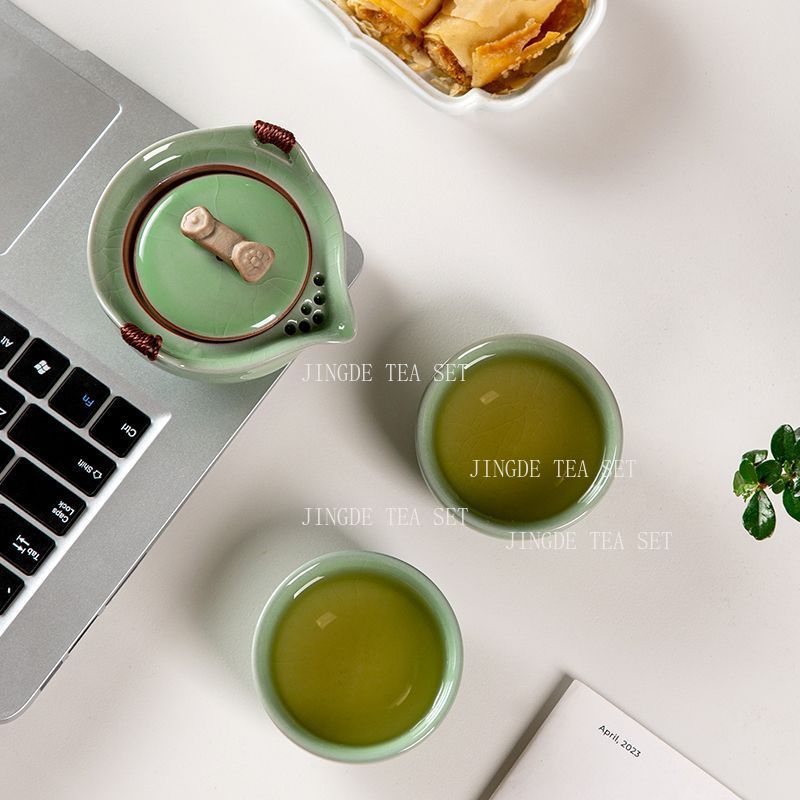 Celadon Crackle Glaze Travel T - Celadon Ceramic Cup recension och pris