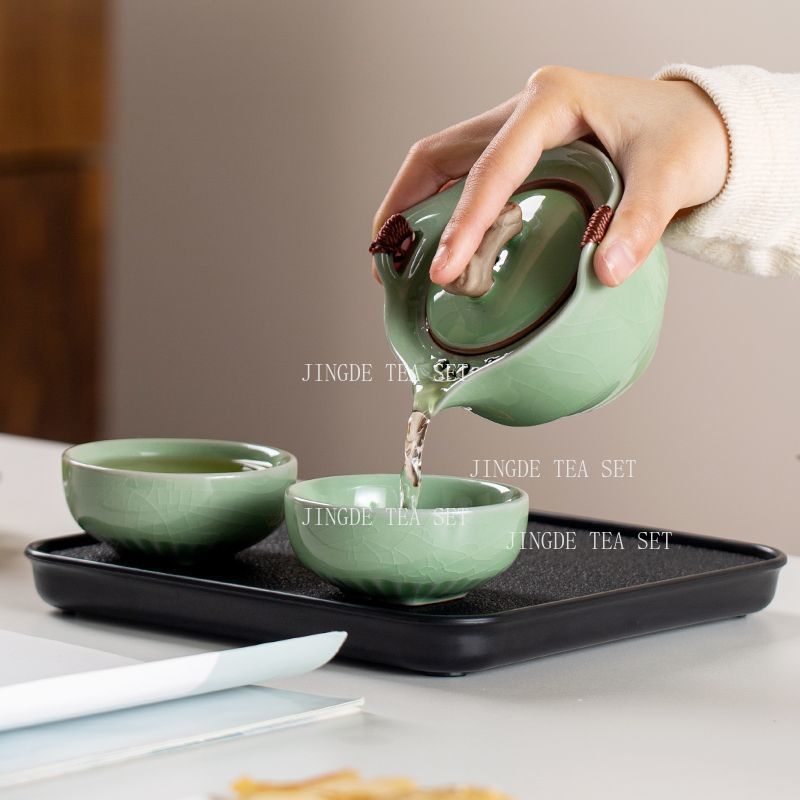 Celadon Crackle Glaze Travel T - Celadon Ceramic Cup recension och pris