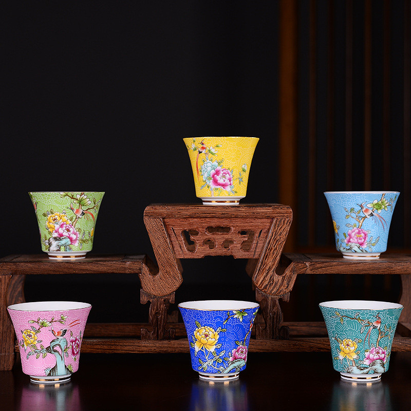Gold Silver Cloisonne Enamel C - Celadon Ceramic Cup recension och pris