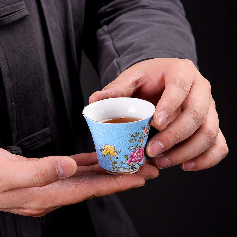 Gold Silver Cloisonne Enamel C - Celadon Ceramic Cup recension och pris